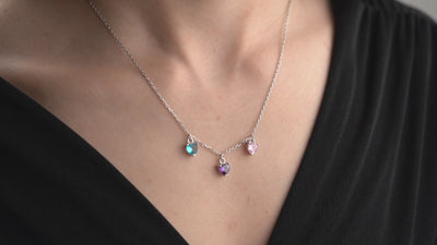 Custom Heart Birthstone Pendant Necklace