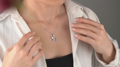 Custom Hummingbird Initial Birthstone Necklace