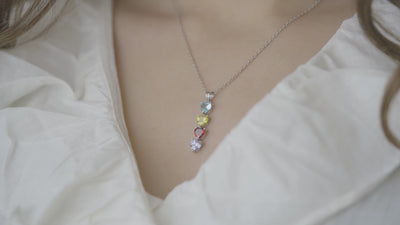 Cascading Heart Birthstone Necklace