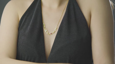 Custom Birthstone Paperclip Chain Necklace