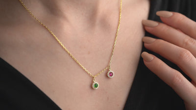 Custom Round Family Birthstone Necklace