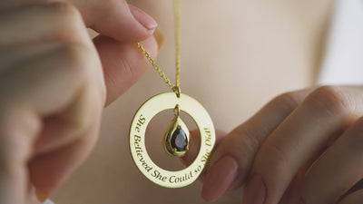 She Believed She Could Birthstone Necklace