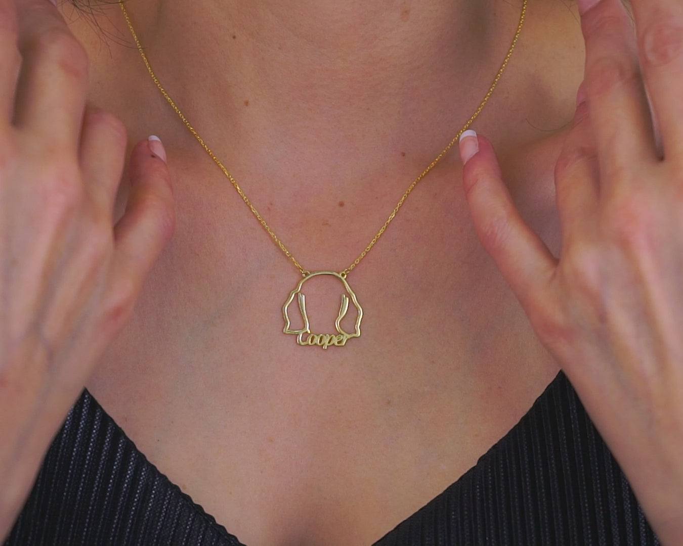 Custom Pet Silhouette Name Necklace