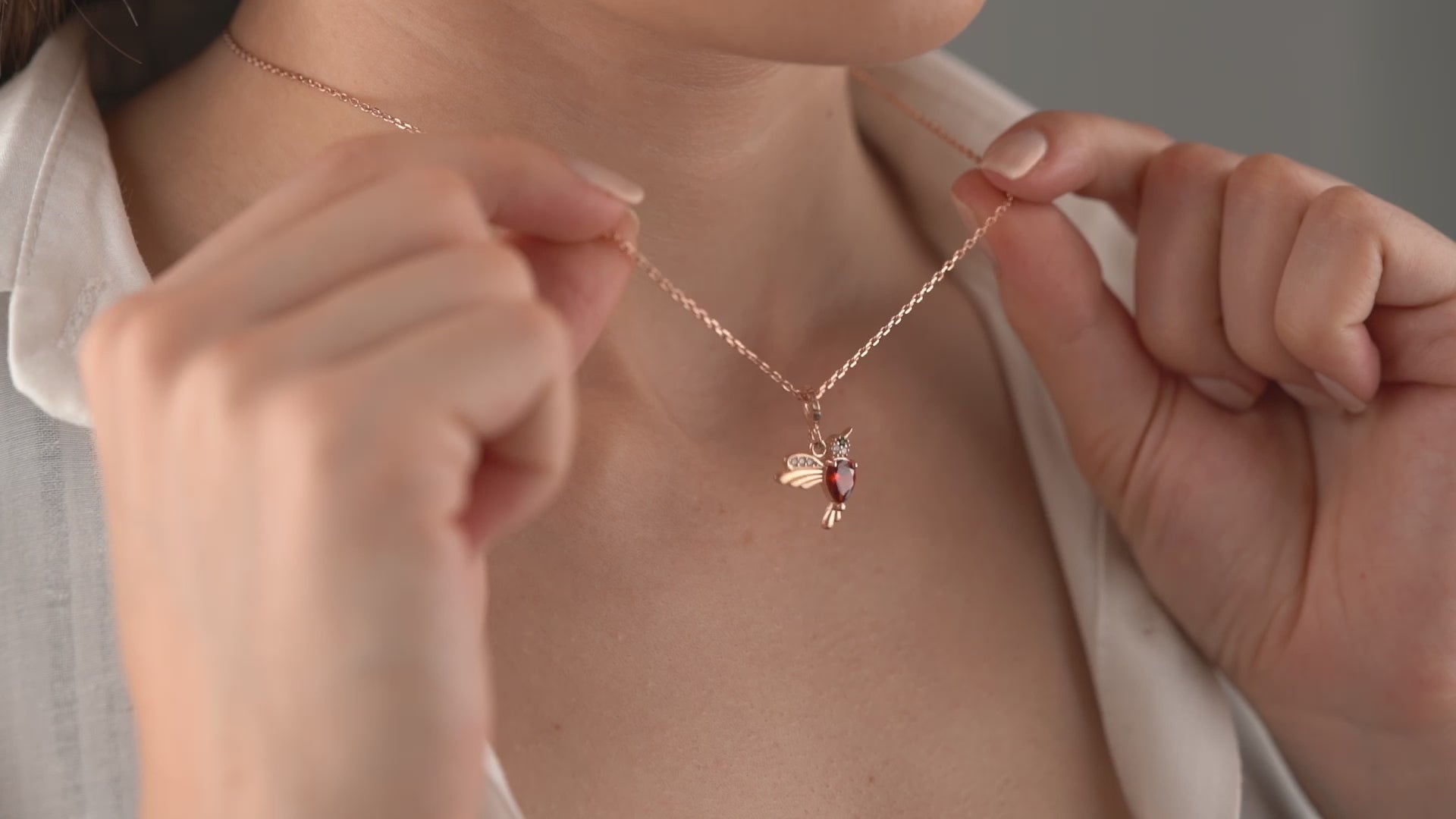 Custom Birthstone Hummingbird Necklace