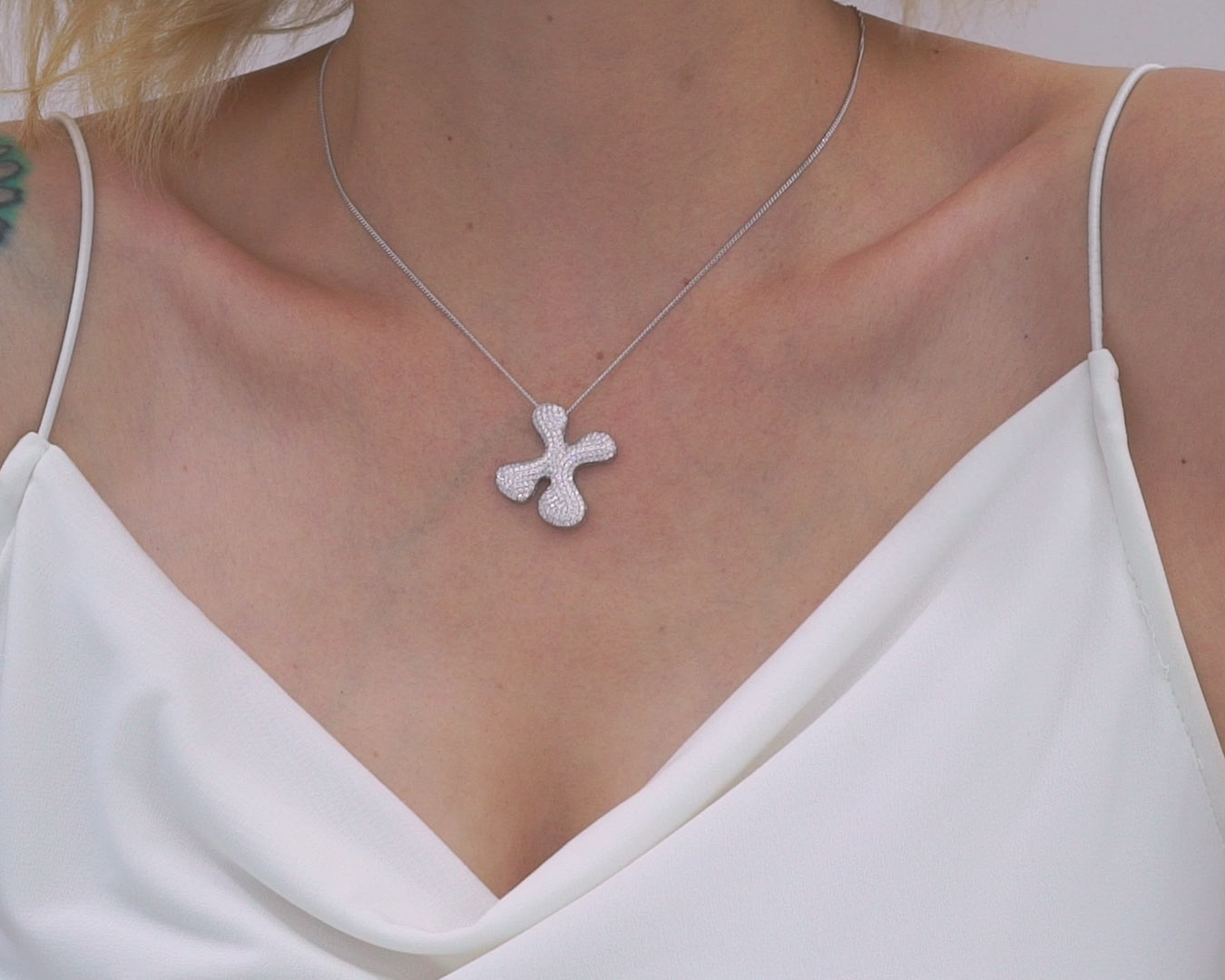 Custom Pave Bubble Initial Necklace
