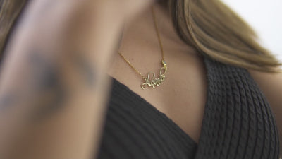 Custom Name Necklace with Birthstone