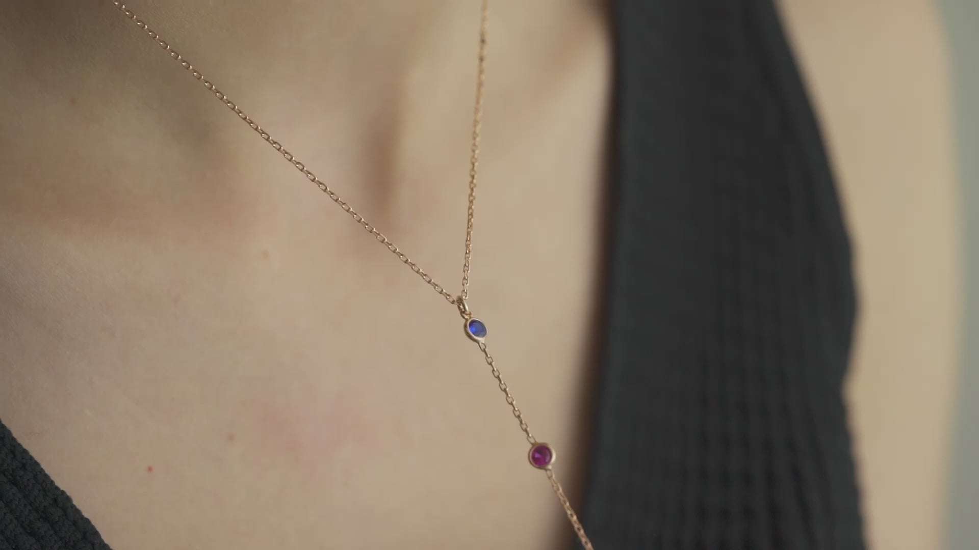 Birthstone Family Lariat Necklace