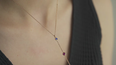 Birthstone Family Lariat Necklace