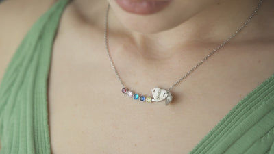 Custom Initial Heart Family Birthstone Necklace