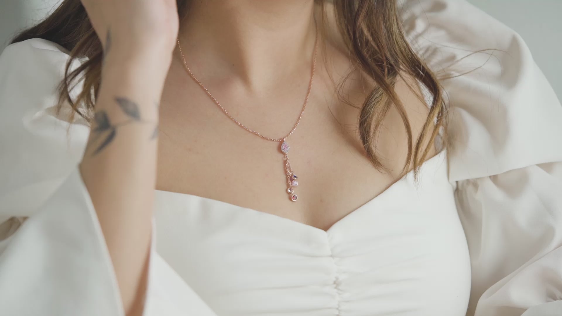 Minimal Family Birthstone Drop Necklace