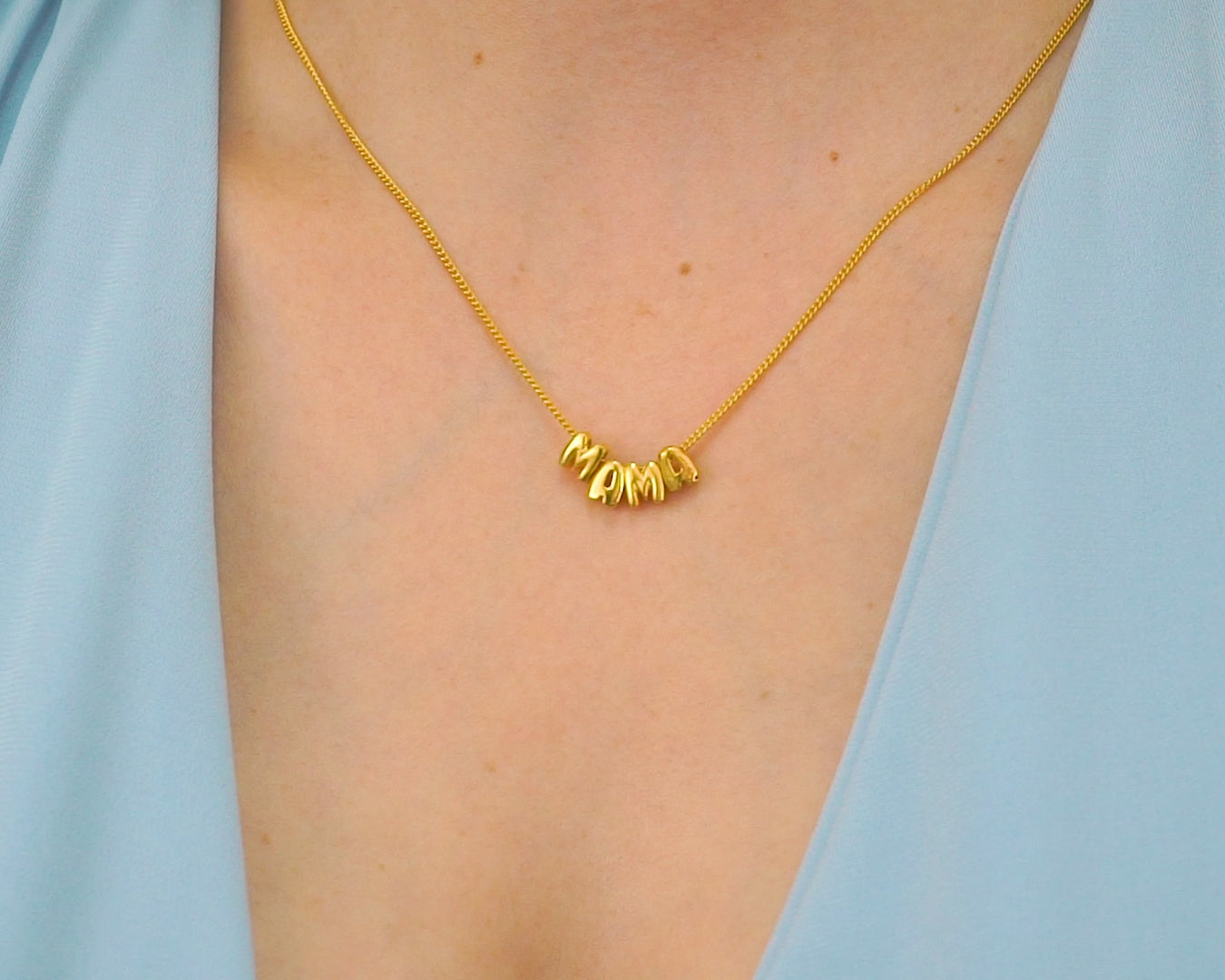 Bubble Mom Word Necklace