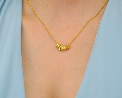 Bubble Mom Word Necklace