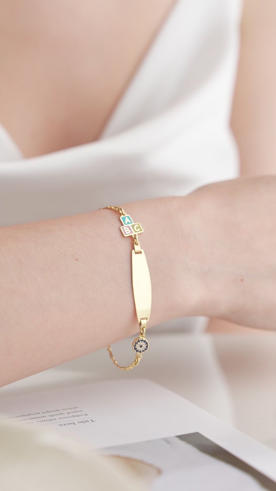 Custom Baby ID Bracelet with Name and Date