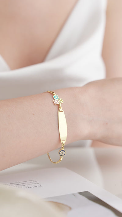 Custom Baby ID Bracelet with Name and Date