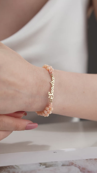 Personalized Name Macrame Beaded Bracelet