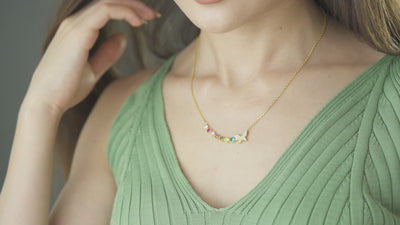 Butterfly Family Birthstone Necklace