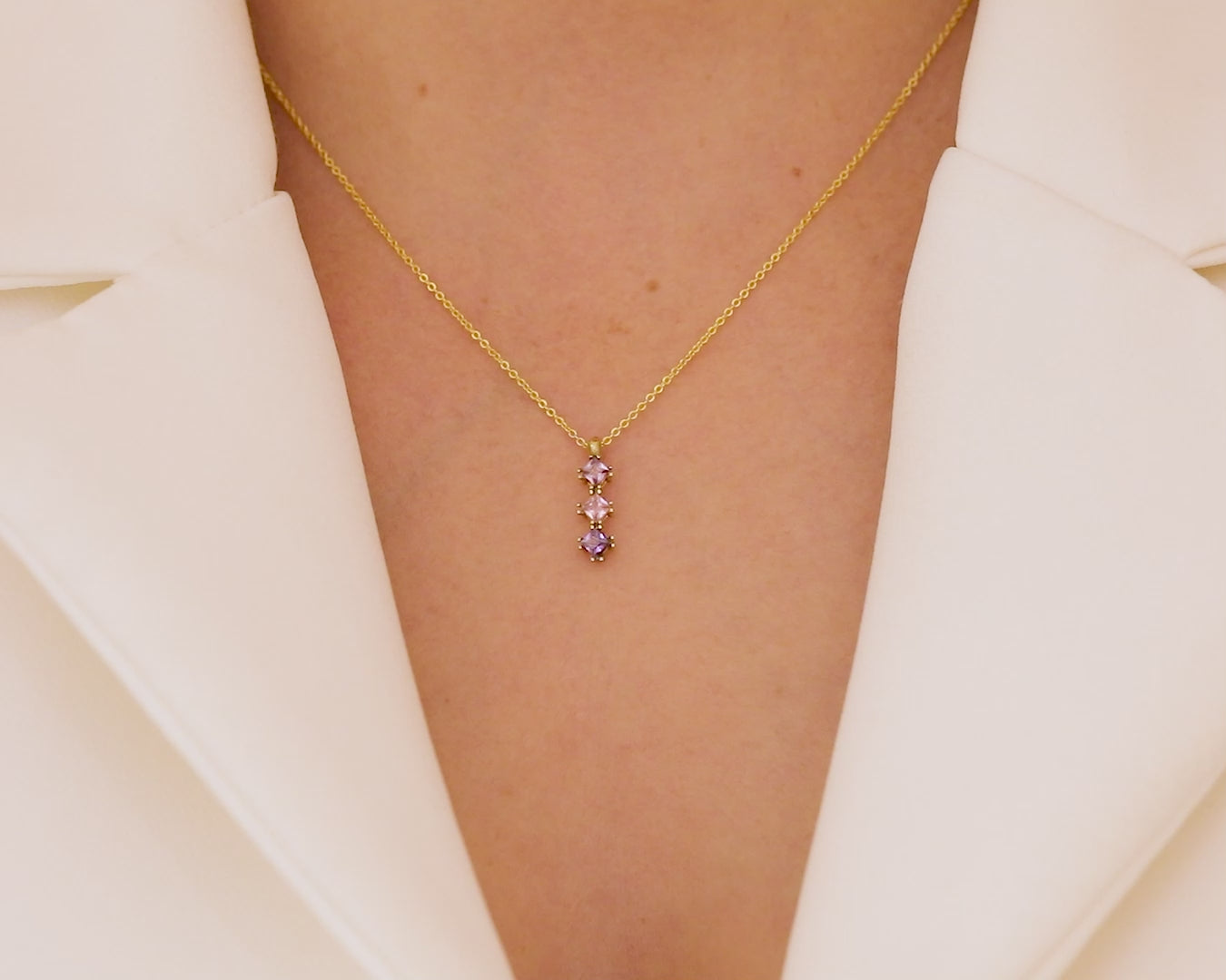 Custom Birthstone Journey Bar Necklace