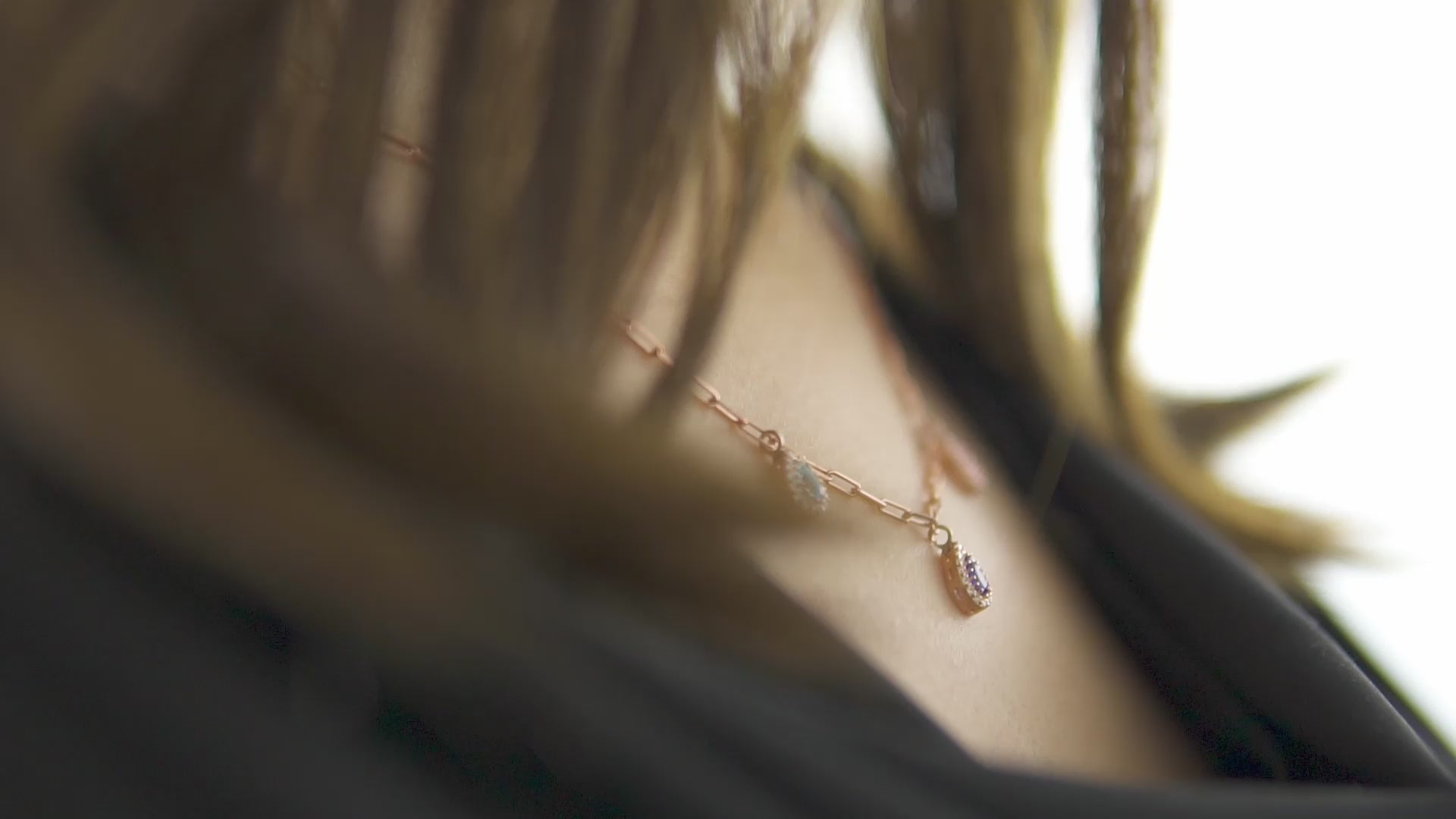 Multi Birthstone Teardrop Drop Necklace