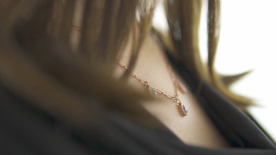 Multi Birthstone Teardrop Drop Necklace