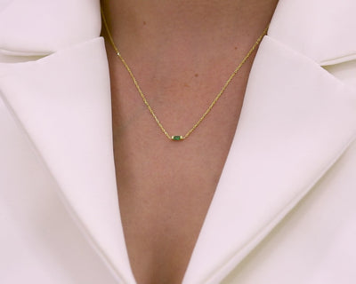 Baguette Birthstone Bar Necklace