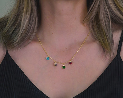 Custom Heart Birthstone Pendant Necklace