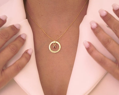 Personalized Family Circle Birthstone Necklace