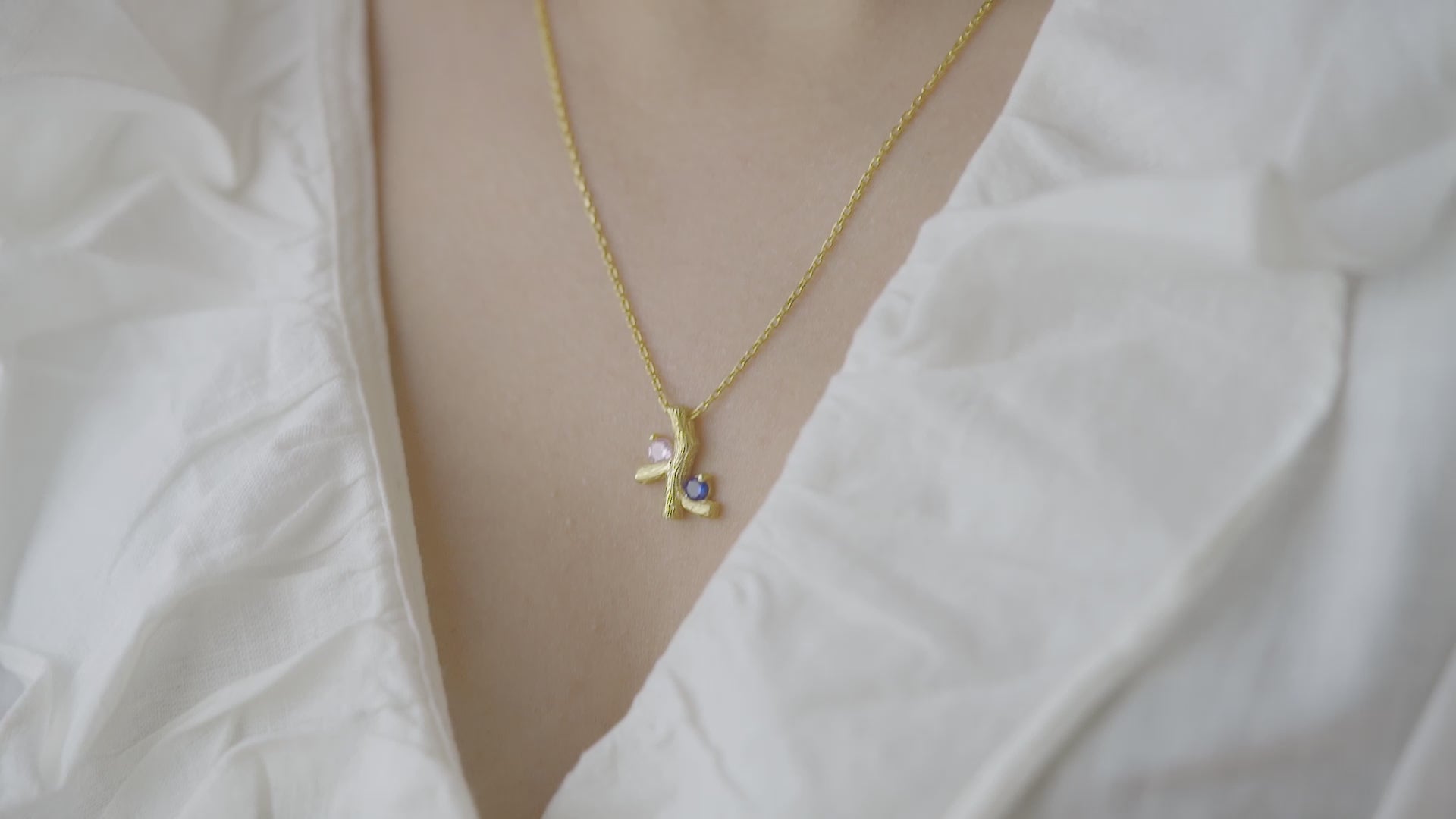 Custom Birthstone Family Tree Branch Necklace